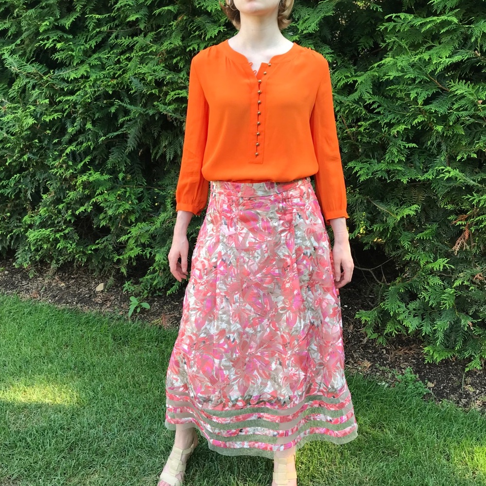 NWOT Sachin + Bab Patterned Pink Skirt Size 6